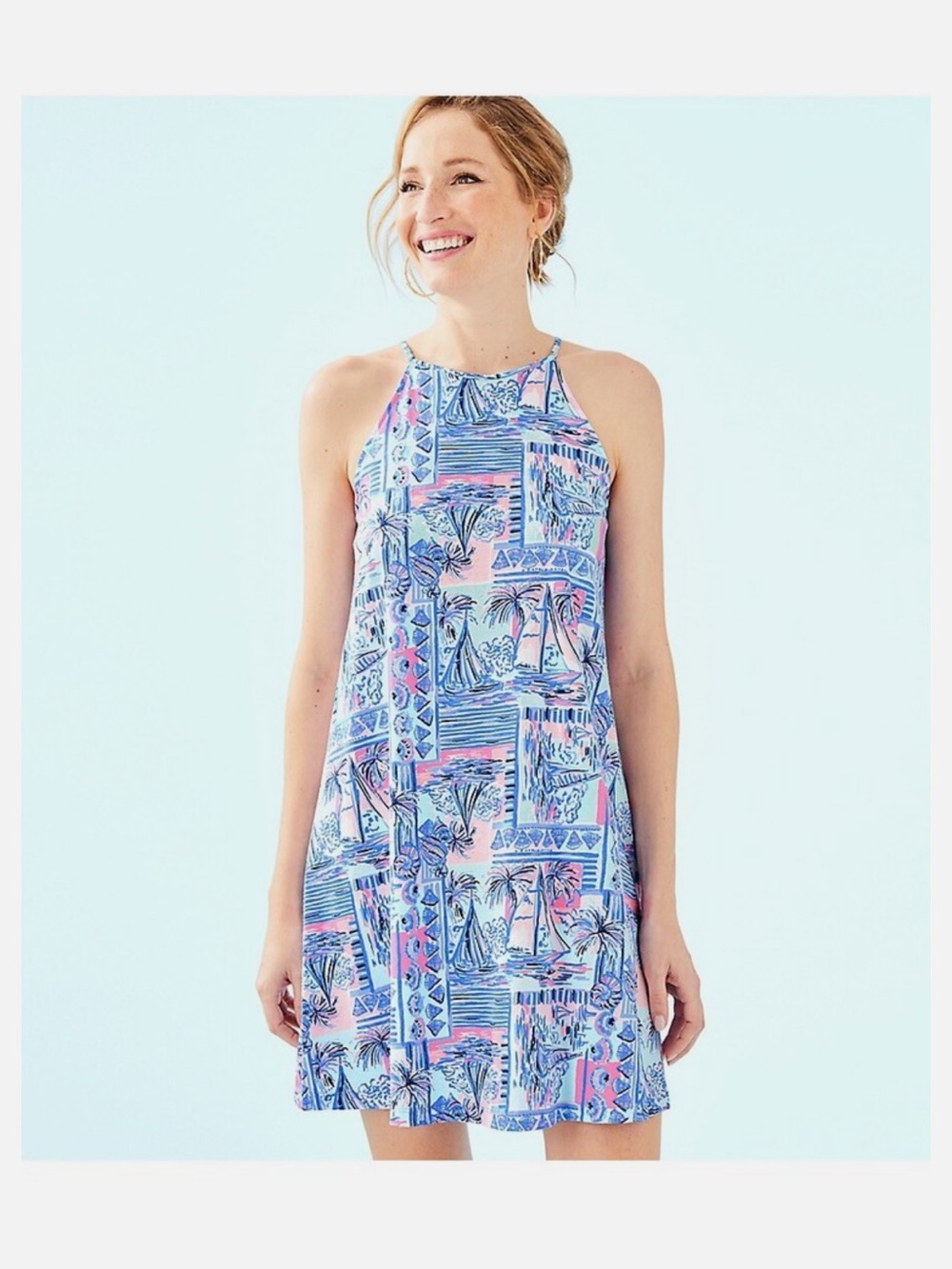Lilly Pulitzer Margot Swing Dress in Whisper Blue Yeah Buoy